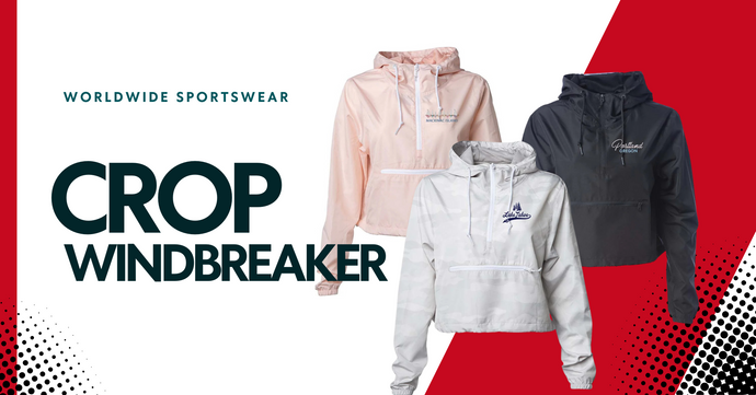 Trendy Meets Branded: Women’s Lightweight Crop Windbreaker from Worldwide Sportswear